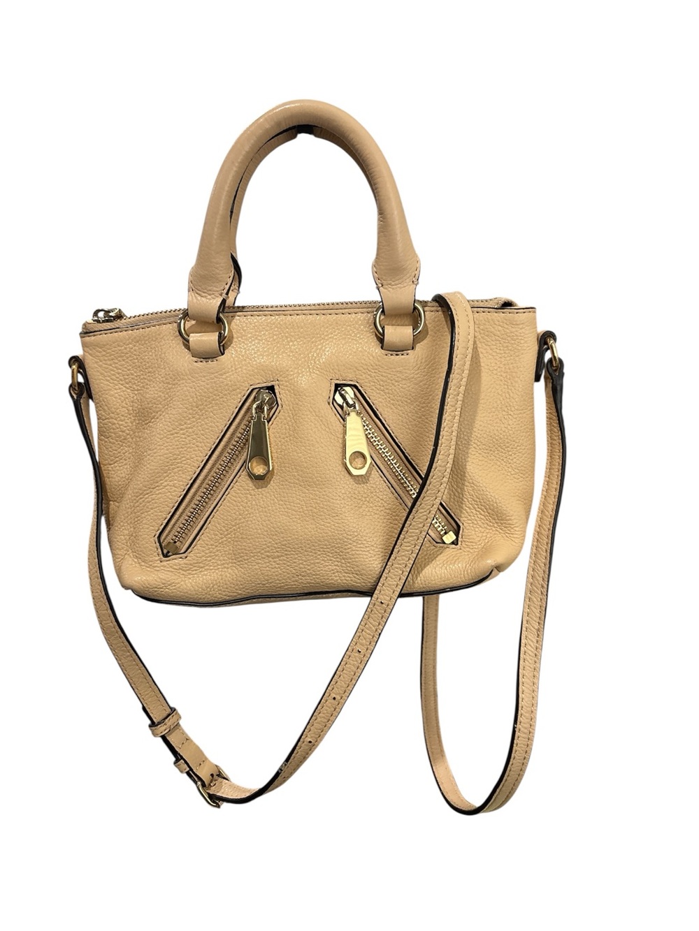 Rebecca Minkoff mini Beige Leather Top-Handle Crossbody Bag